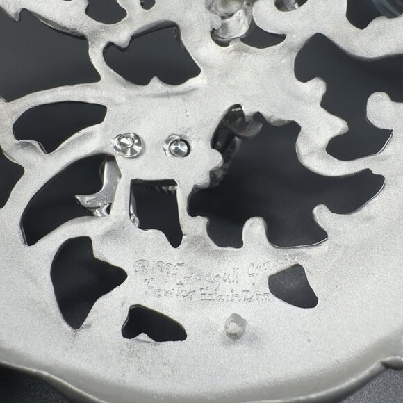 1995 Seagull Canada Pewter Metal Canister Jar Container Lid Clear Glass Marked - Picture 3 of 12